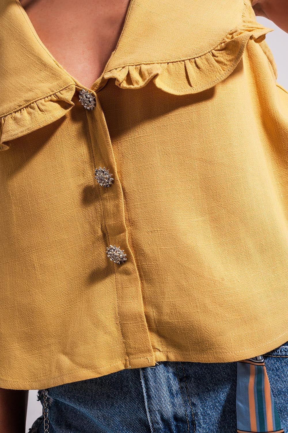 Crop top à col plastron