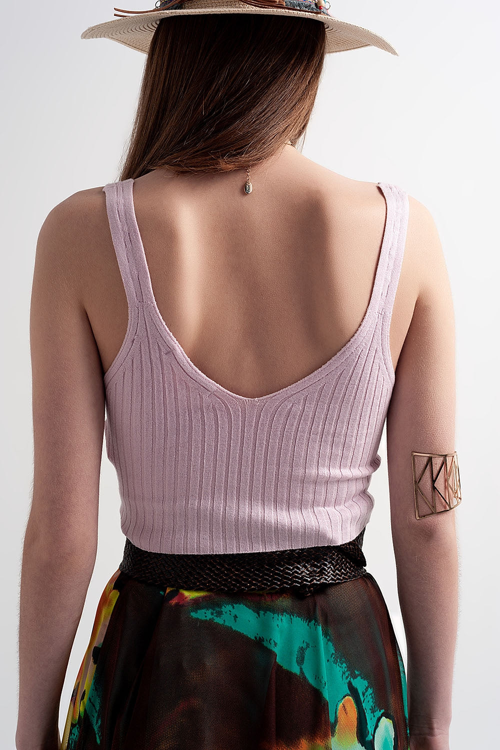 Crop top en maille Rose