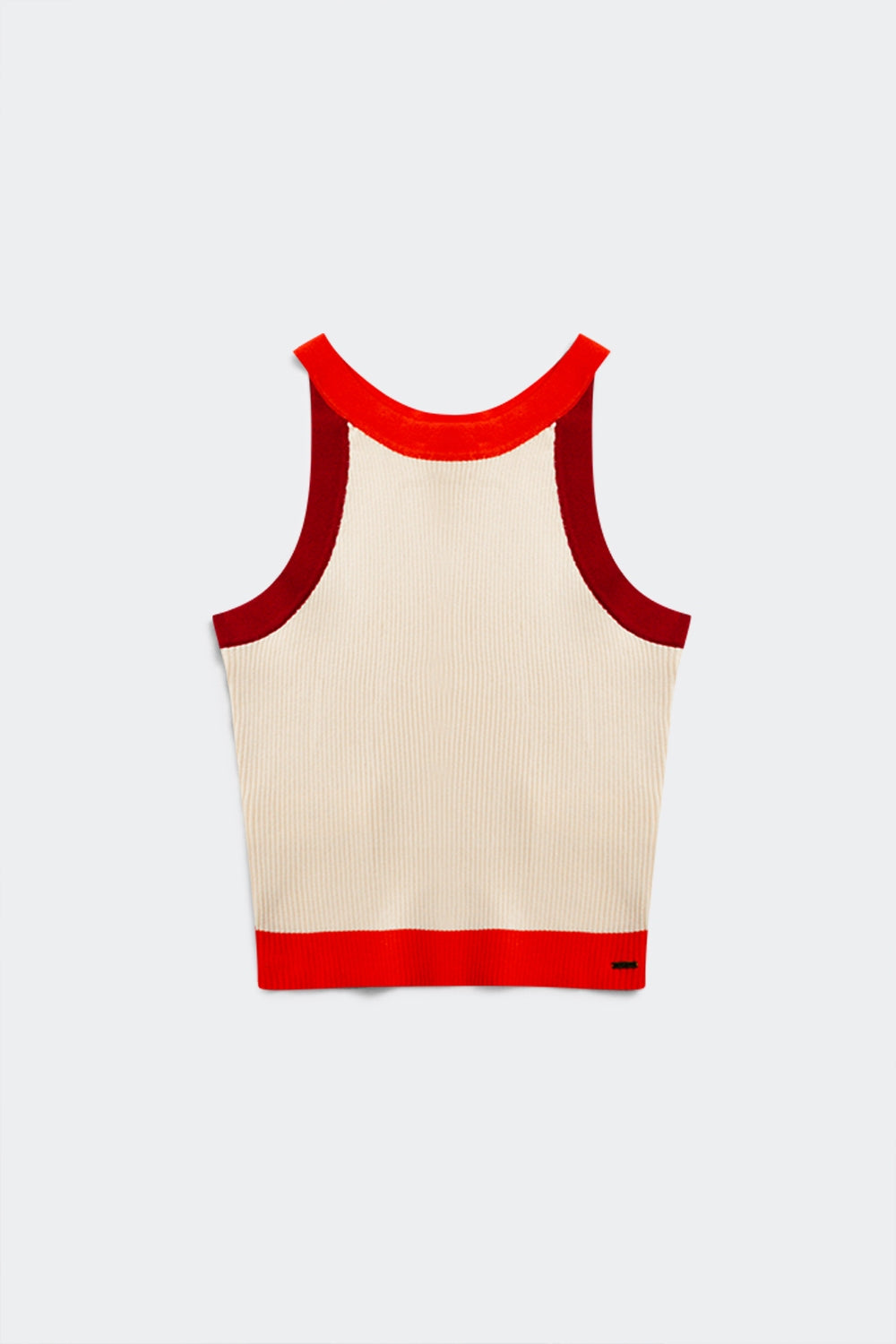 Débardeur court nervuré rouge