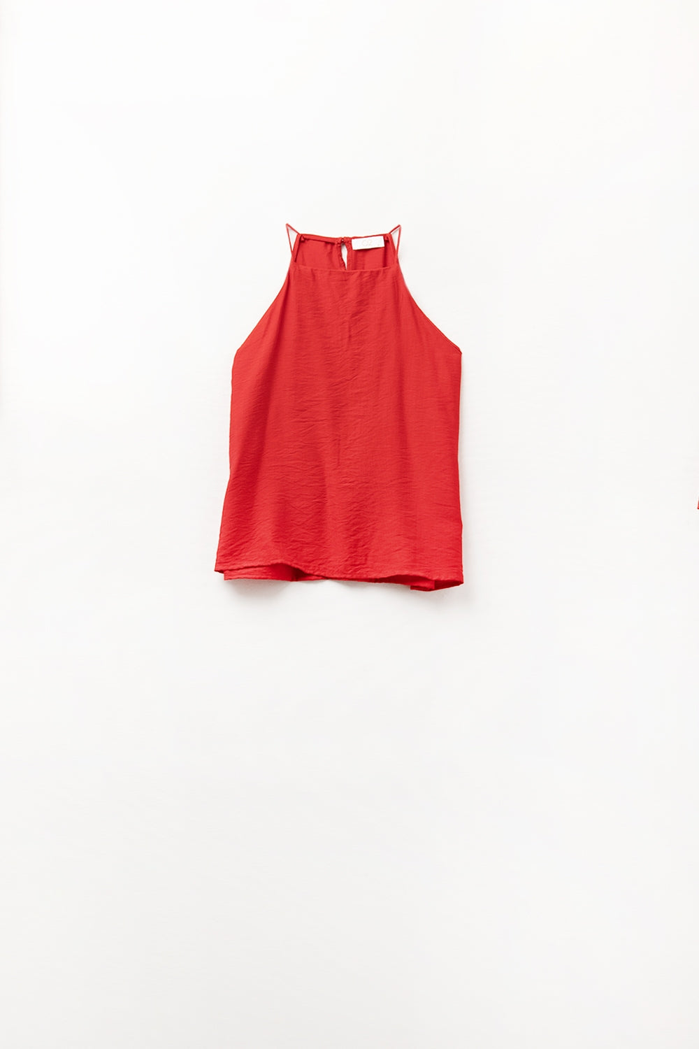 Débardeur d'été basique à col licou en rouge cerise