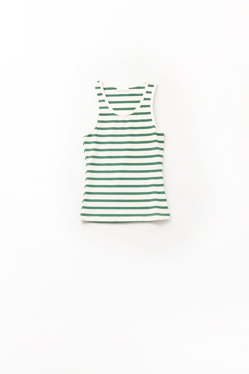 Débardeur rayé blanc avec verts