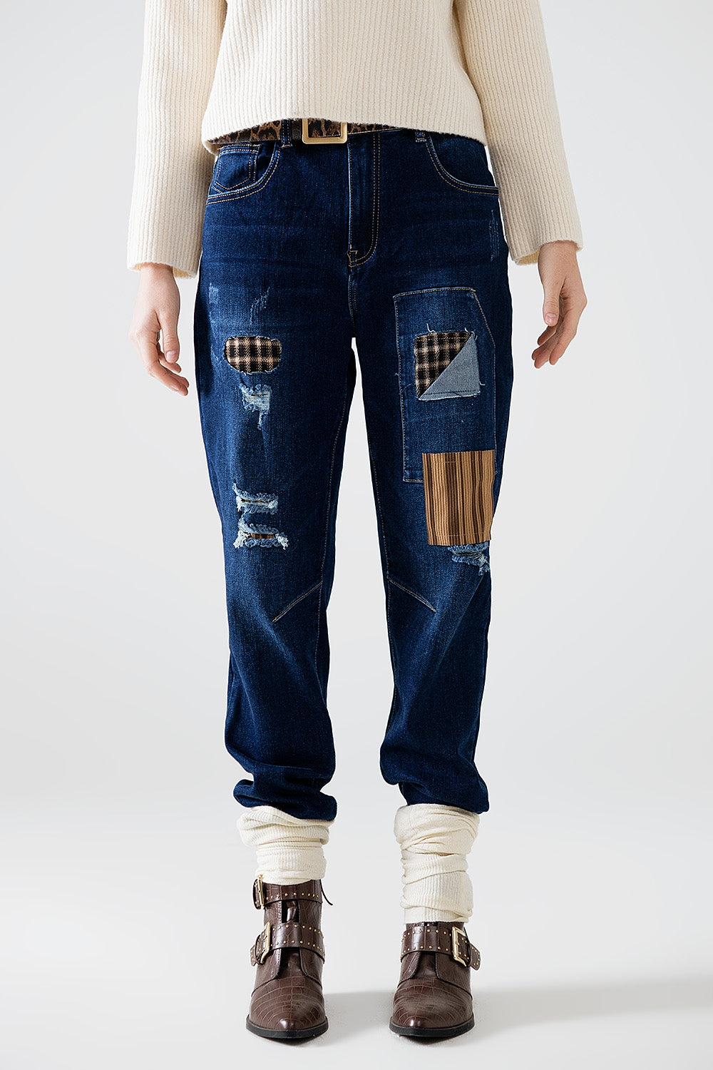 denim décontracté avec patchs