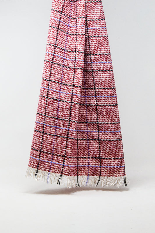 Q2 écharpe à carreaux rouge