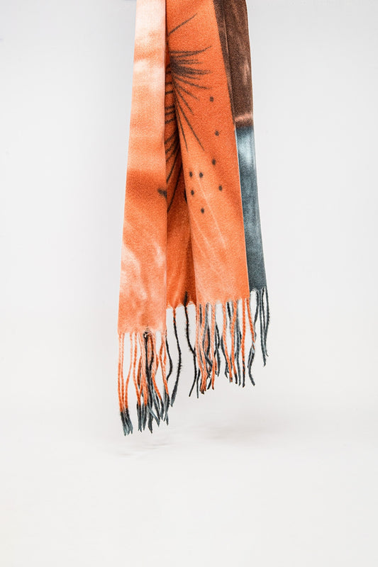 Q2 écharpe à fleurs orange