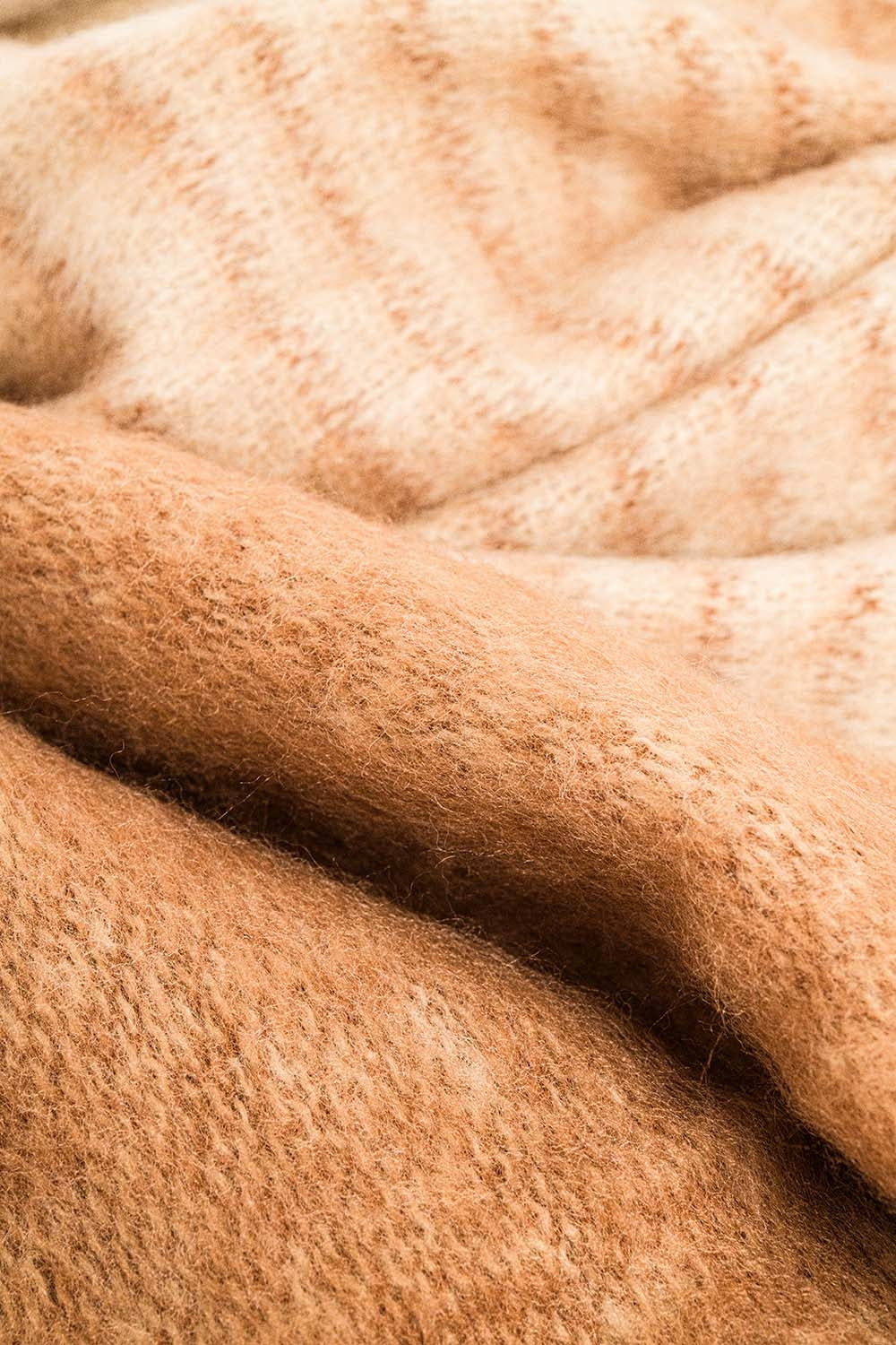 Écharpe rayée à franges beige