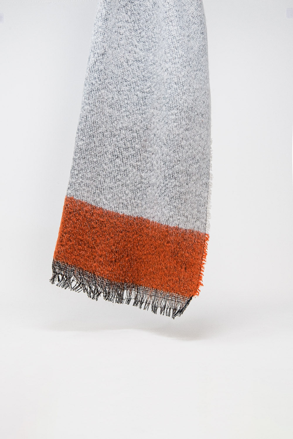 Q2 Écharpe Rouge à rayures chiné mélangé