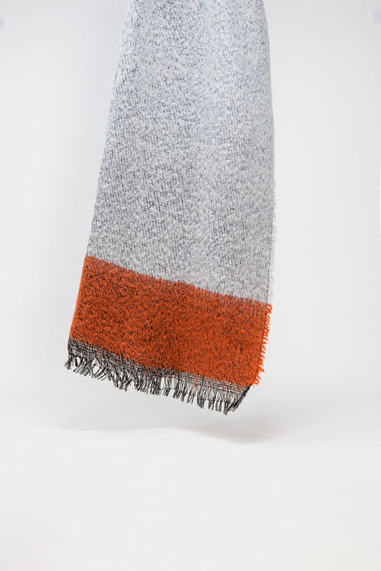 Q2 Écharpe Rouge à rayures chiné mélangé