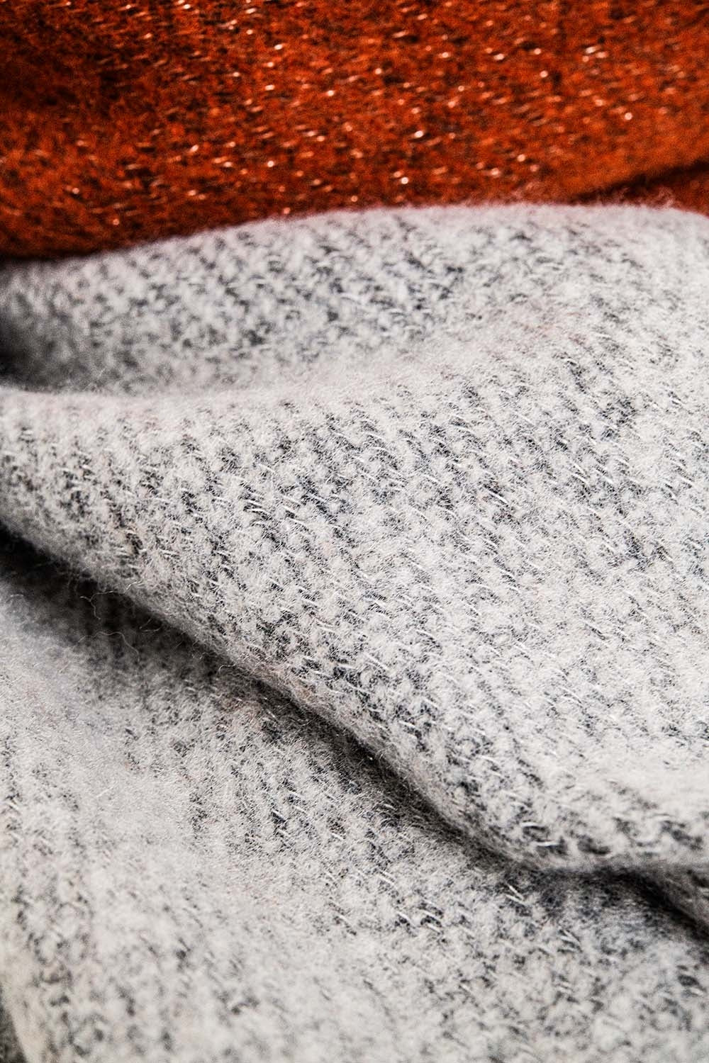 Écharpe Rouge à rayures chiné mélangé