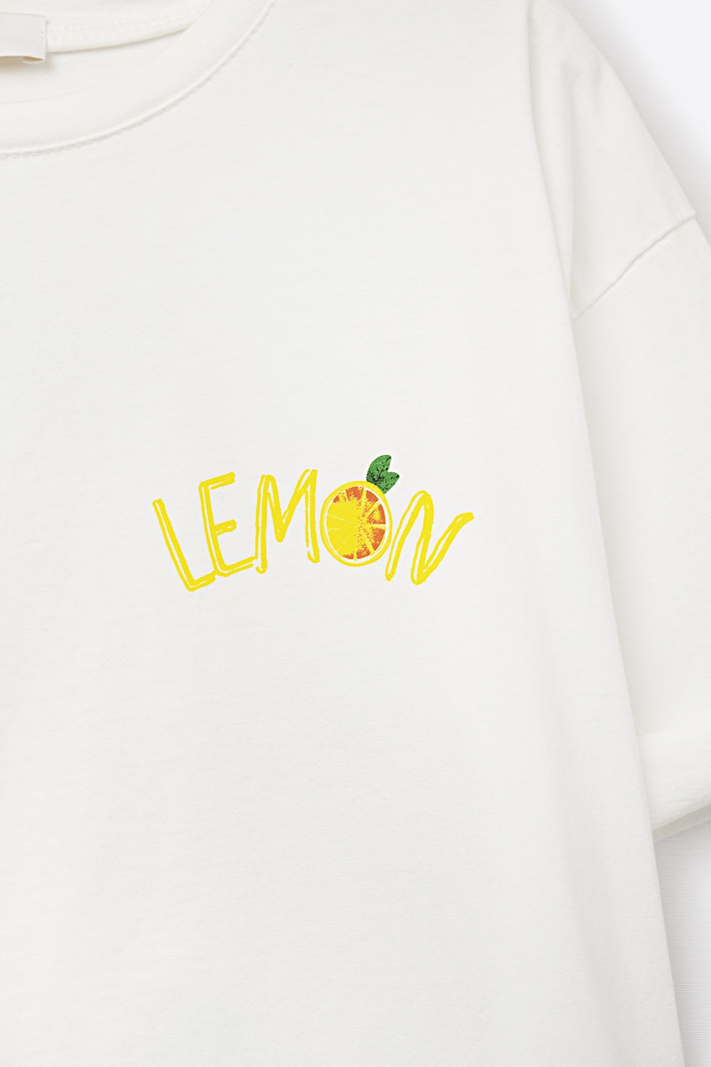 Fabriqué en Italie t-shirt blanc avec motif de citron
