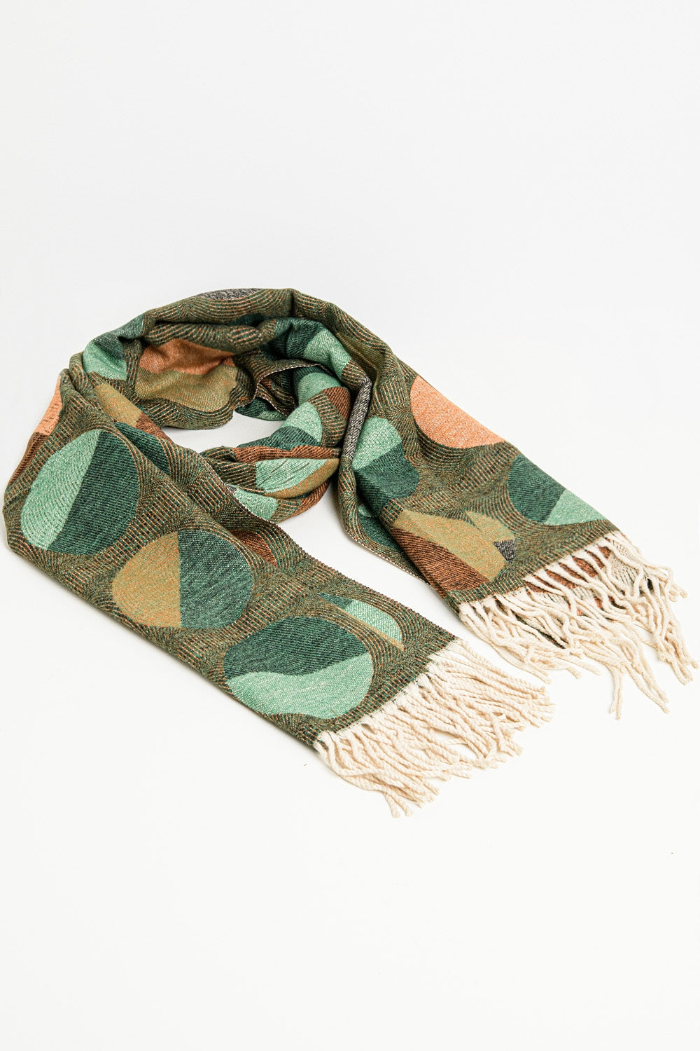 Foulard imprimé de cercles en vert