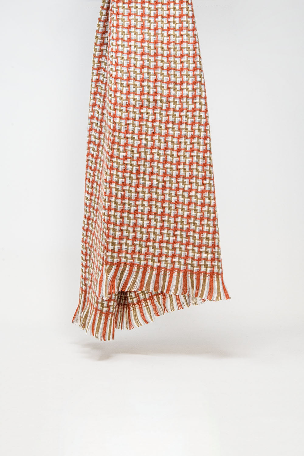 Q2 Foulard rouge super douce avec imprimé géométrique