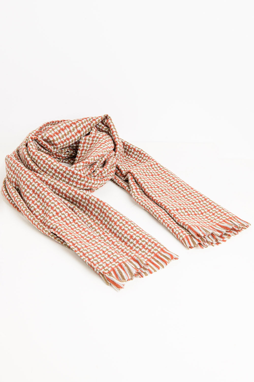 Foulard rouge super douce avec imprimé géométrique