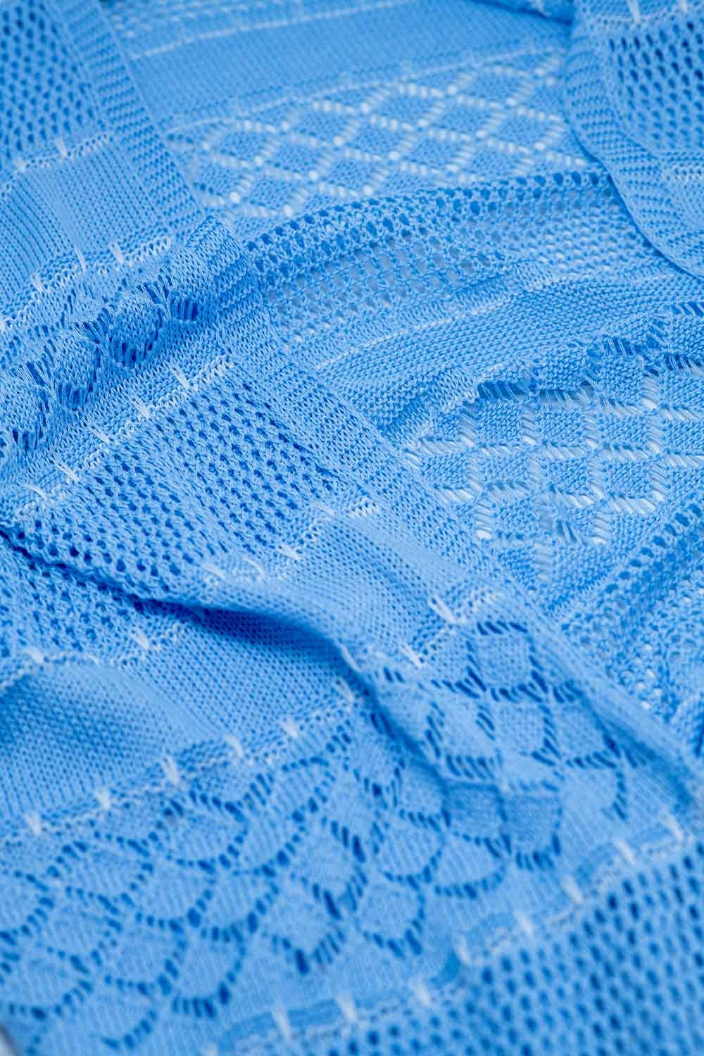 Gilet à manches longues en crochet bleu marine