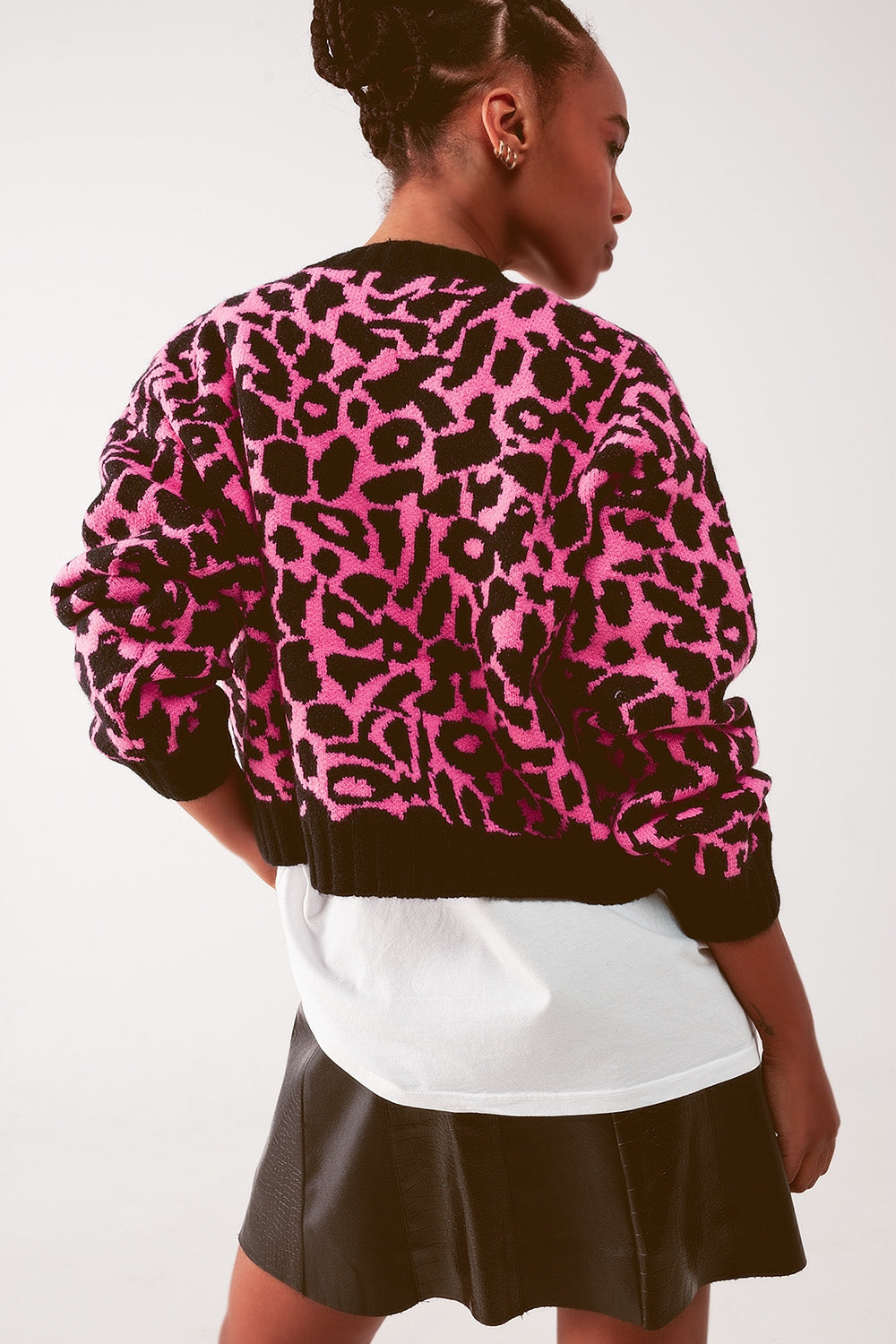 Gilet à motif animal fuchsia
