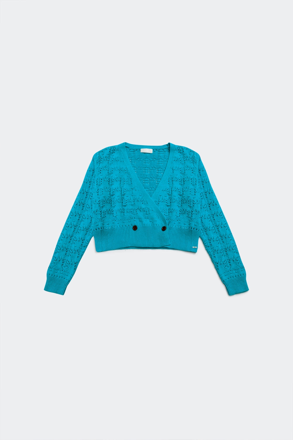 Gilet en maille pointelle bleu