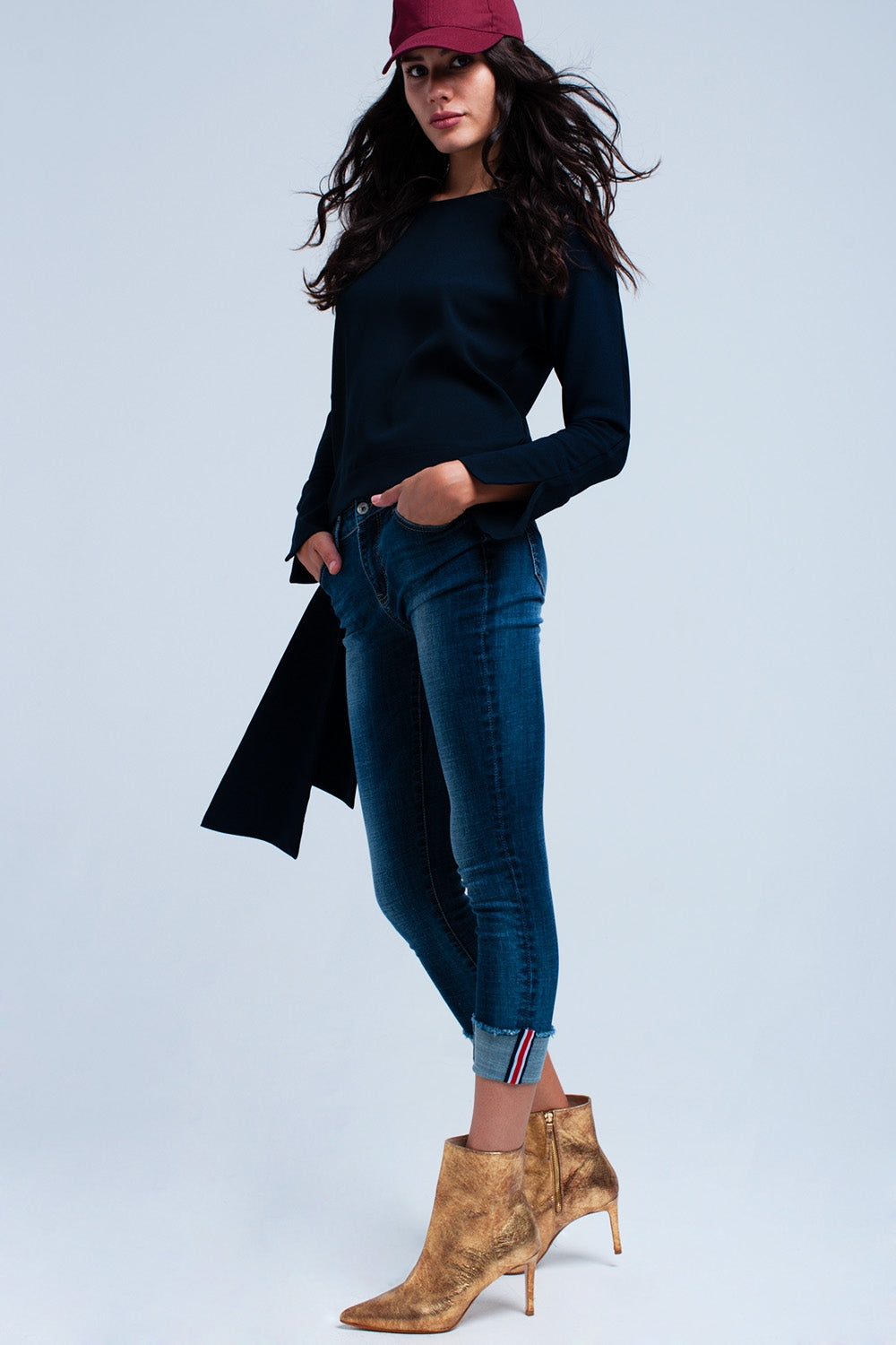 Haut navy avec noeud