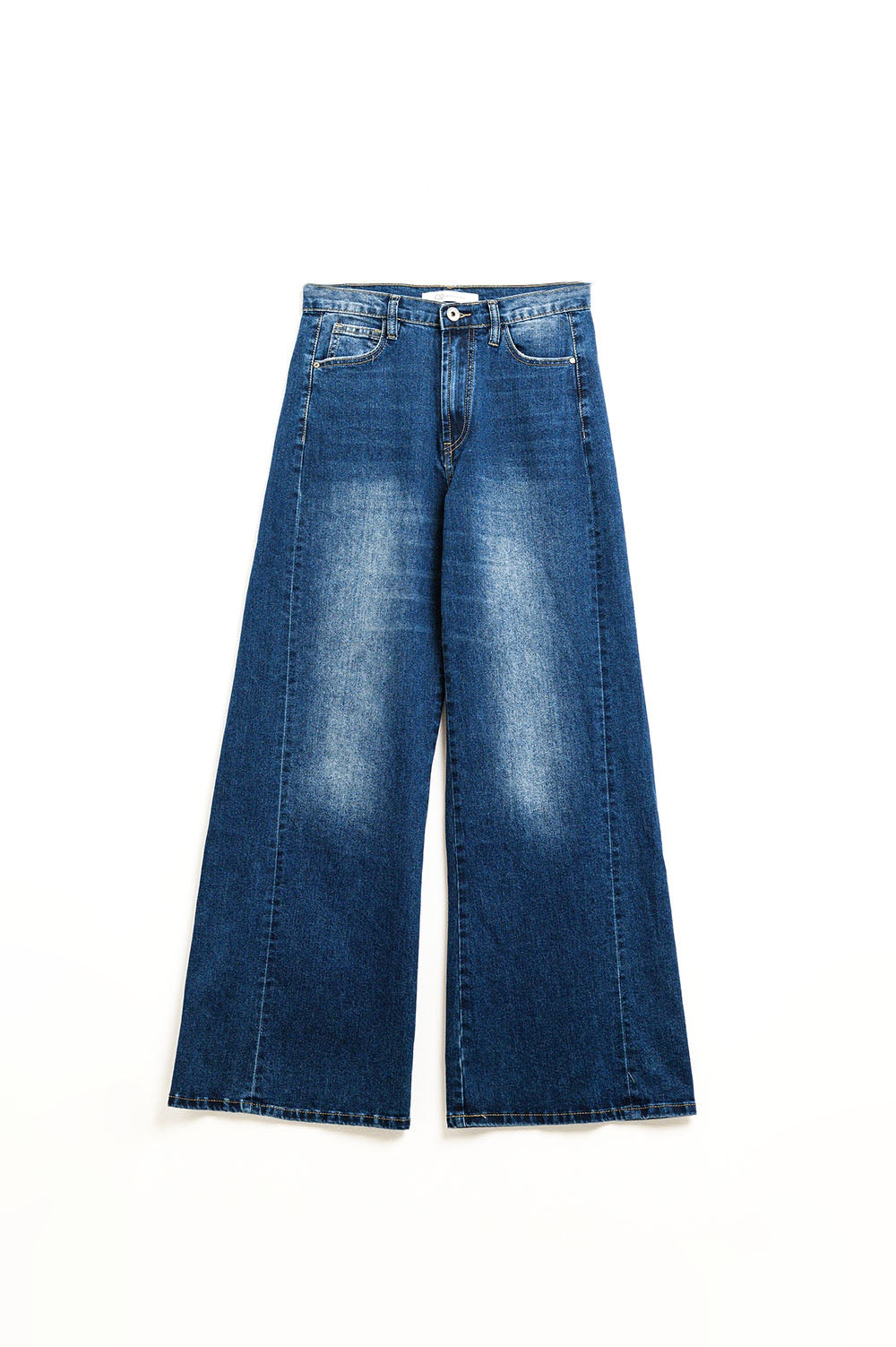 Jambe extra-large en denim lavé avec couture latérale