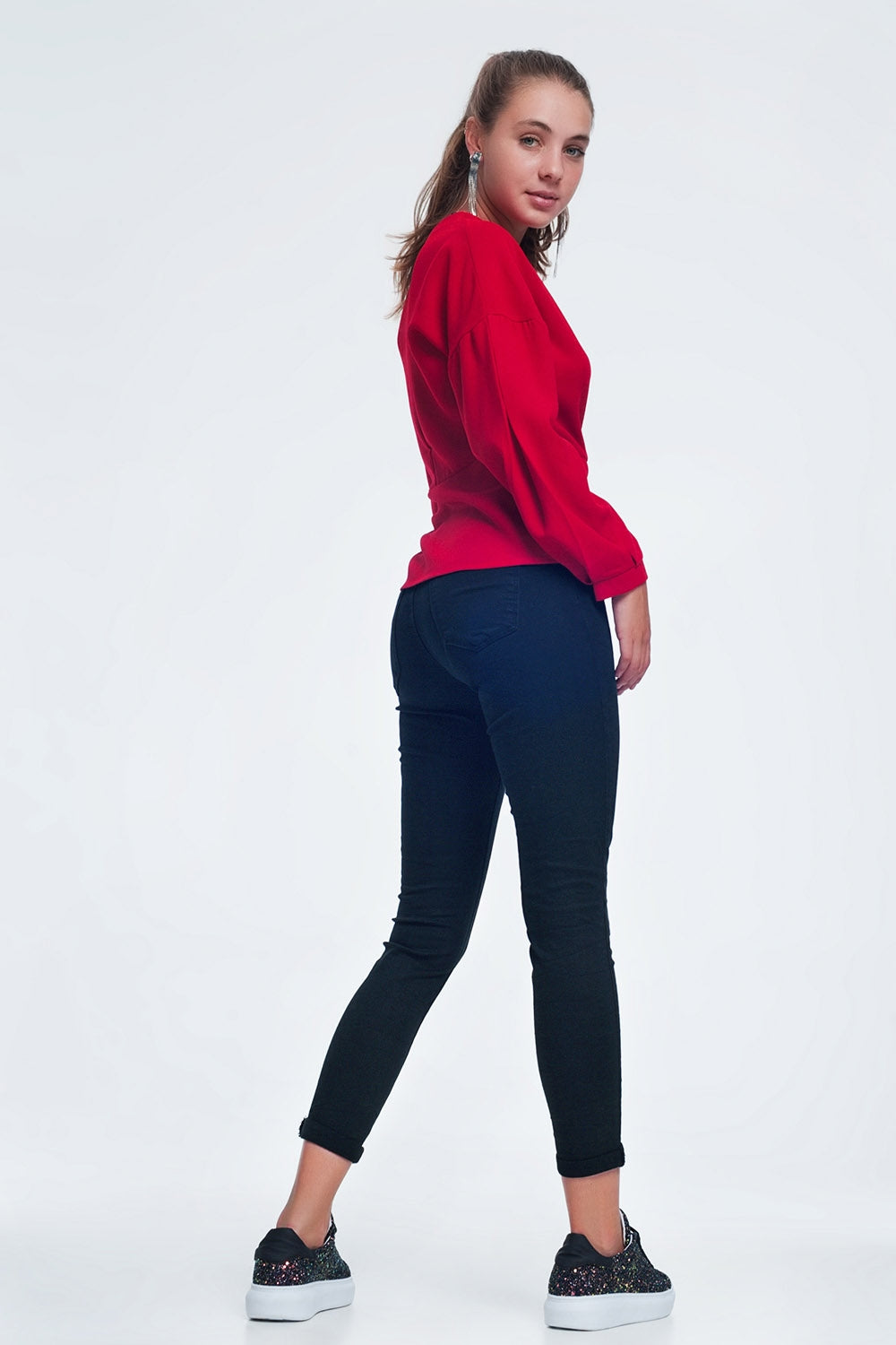 Jean à taille haute noir
