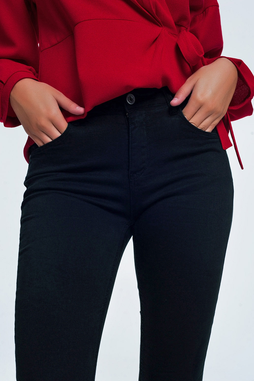 Jean à taille haute noir