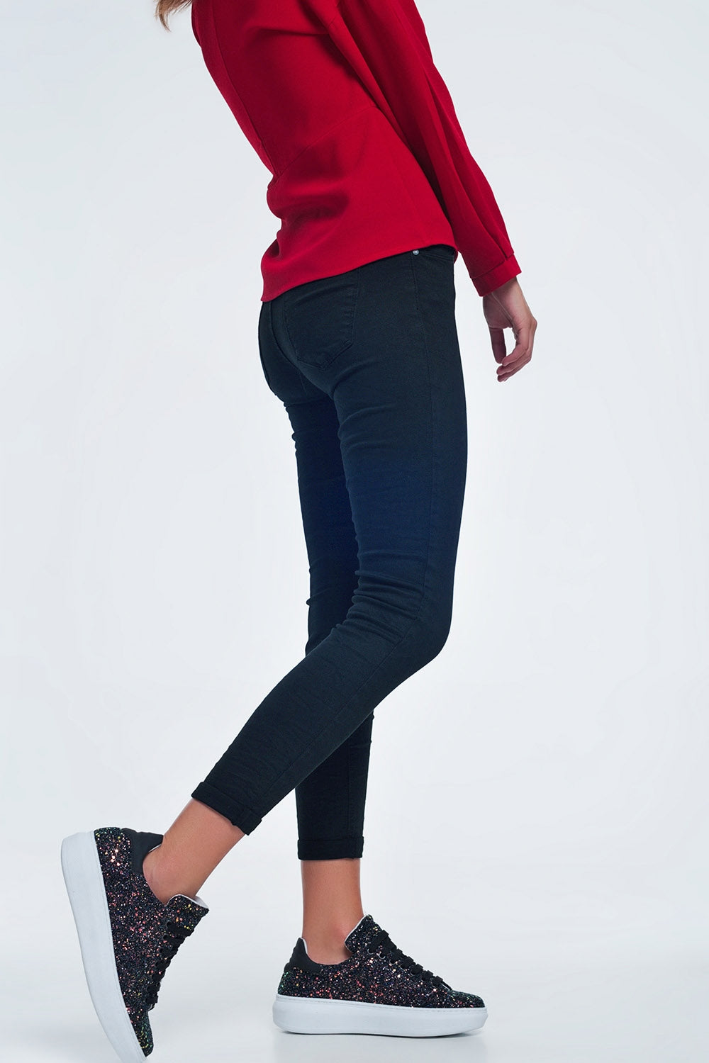 Jean à taille haute noir