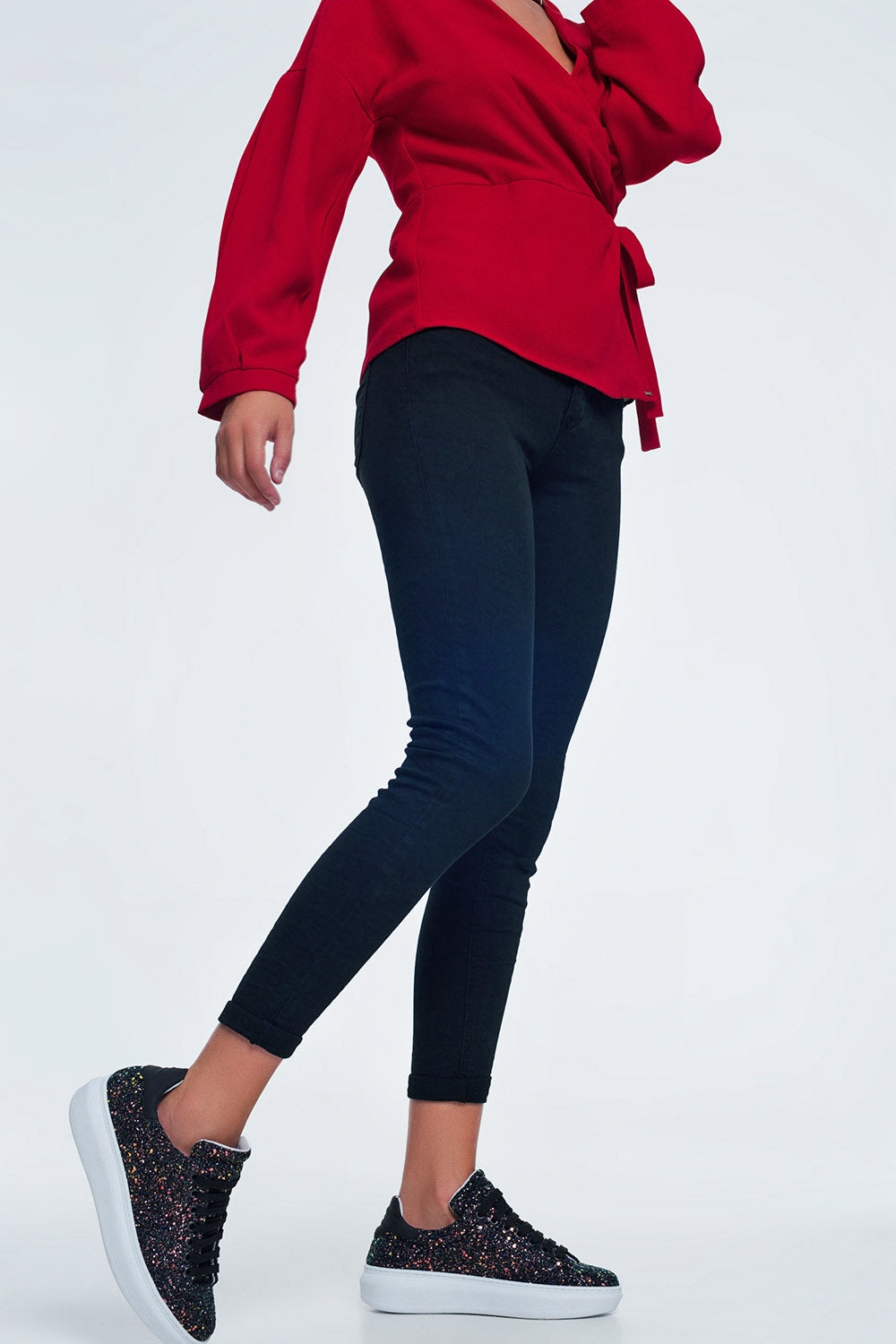 Jean à taille haute noir