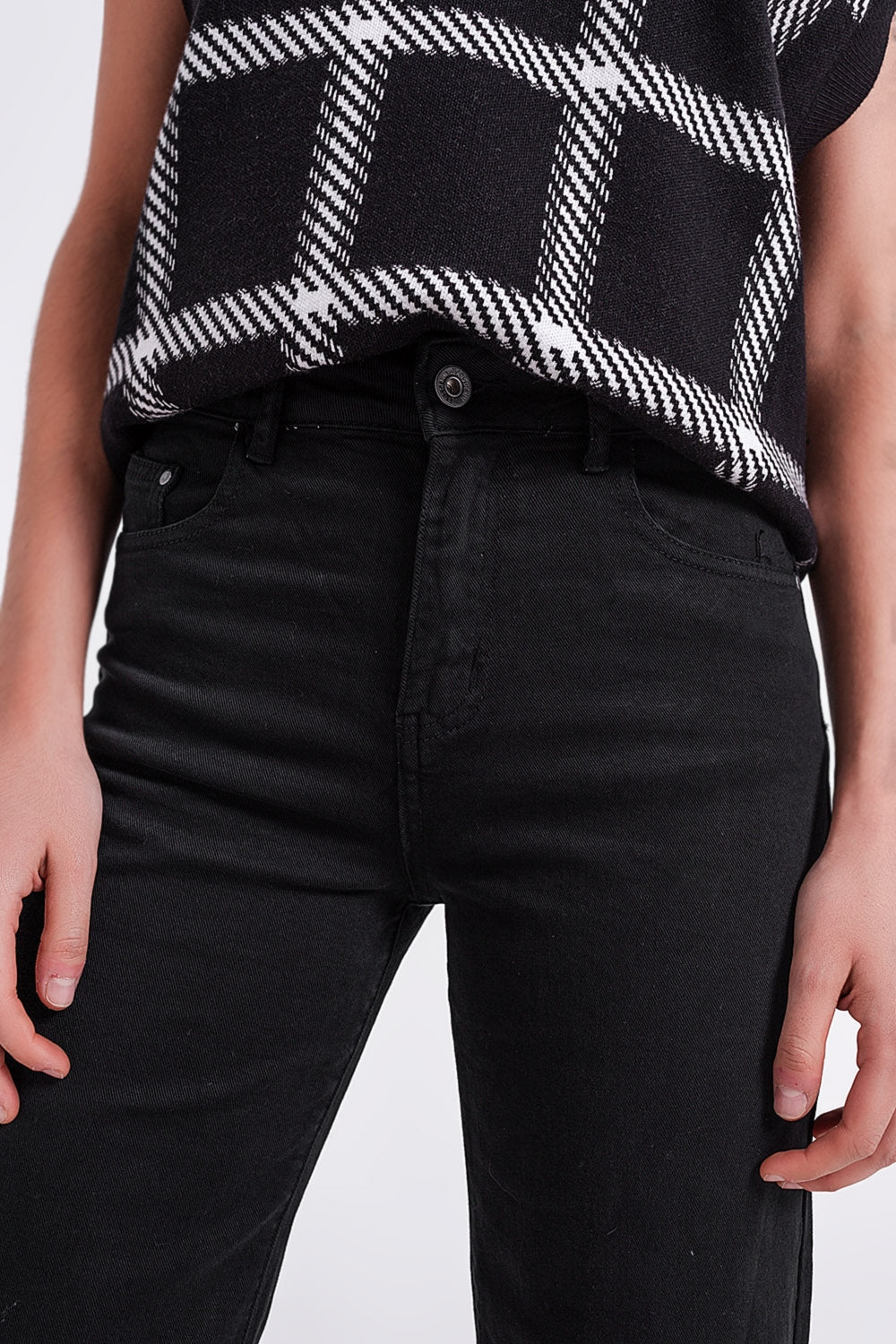 Jean ample court en noir