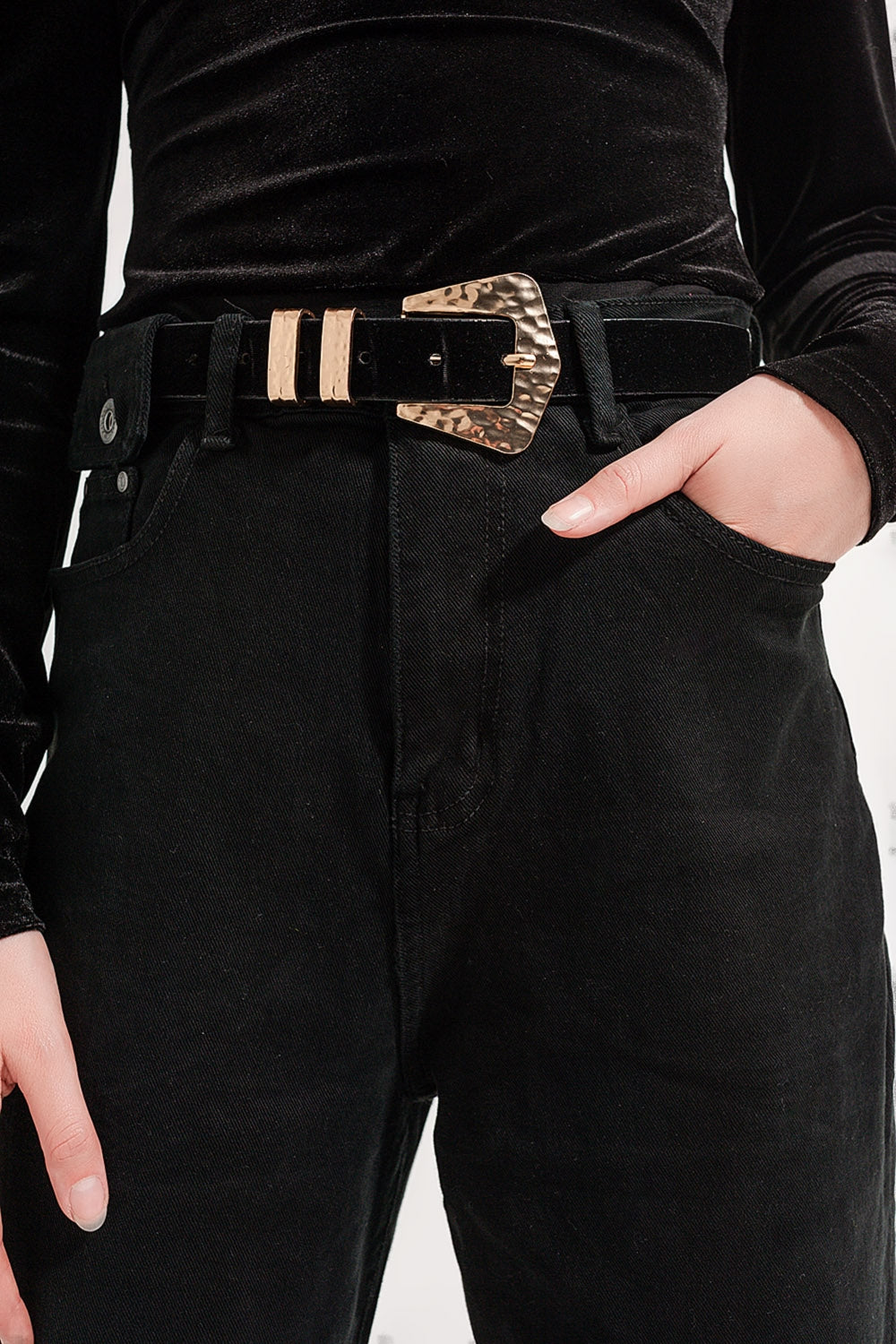 Jean avec poche à la taille Noir
