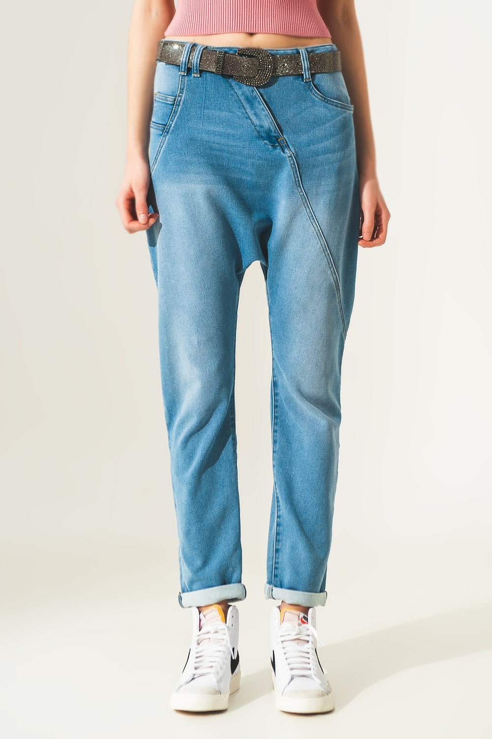 Jean baggy style années 90 Bleu délavé vintage