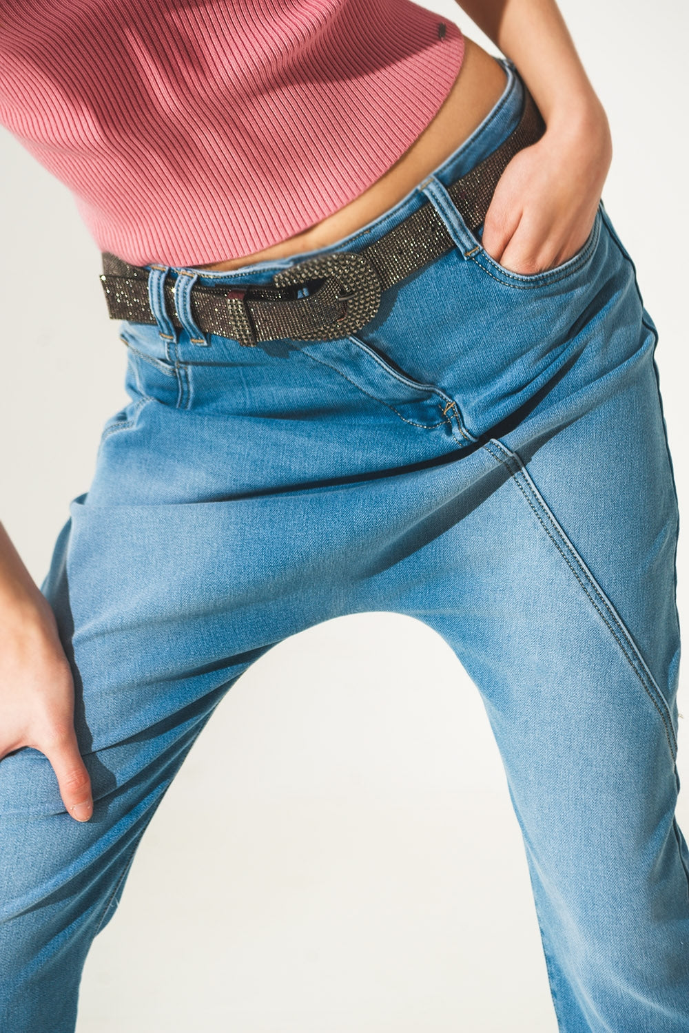 Jean baggy style années 90 Bleu délavé vintage