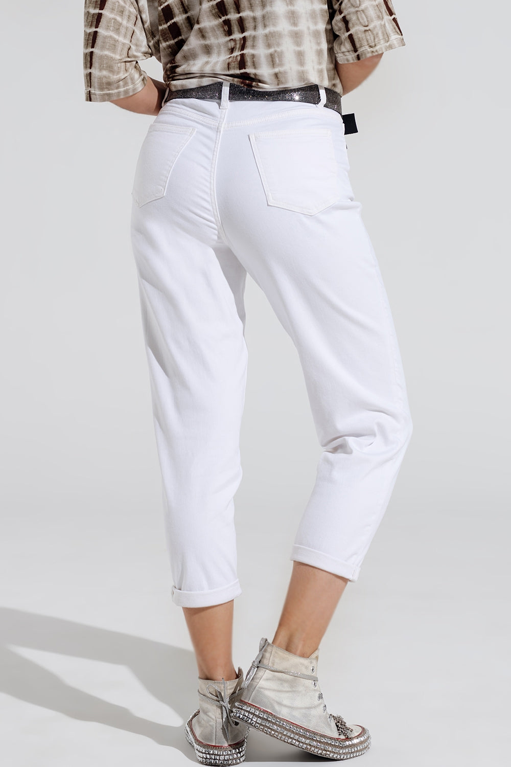 Jean basique skinny à la cheville en blanc