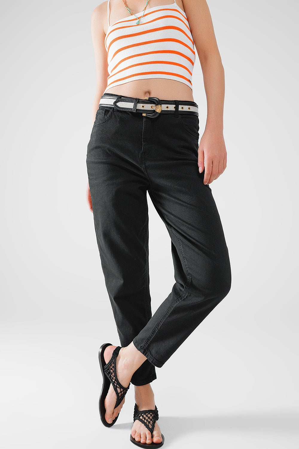 Jean basique skinny à la cheville en noir