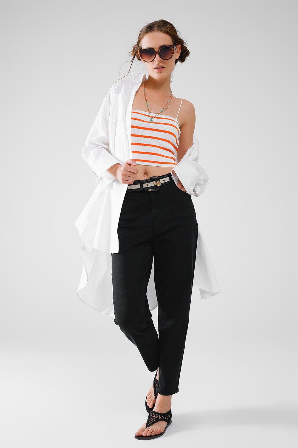 Jean basique skinny à la cheville en noir