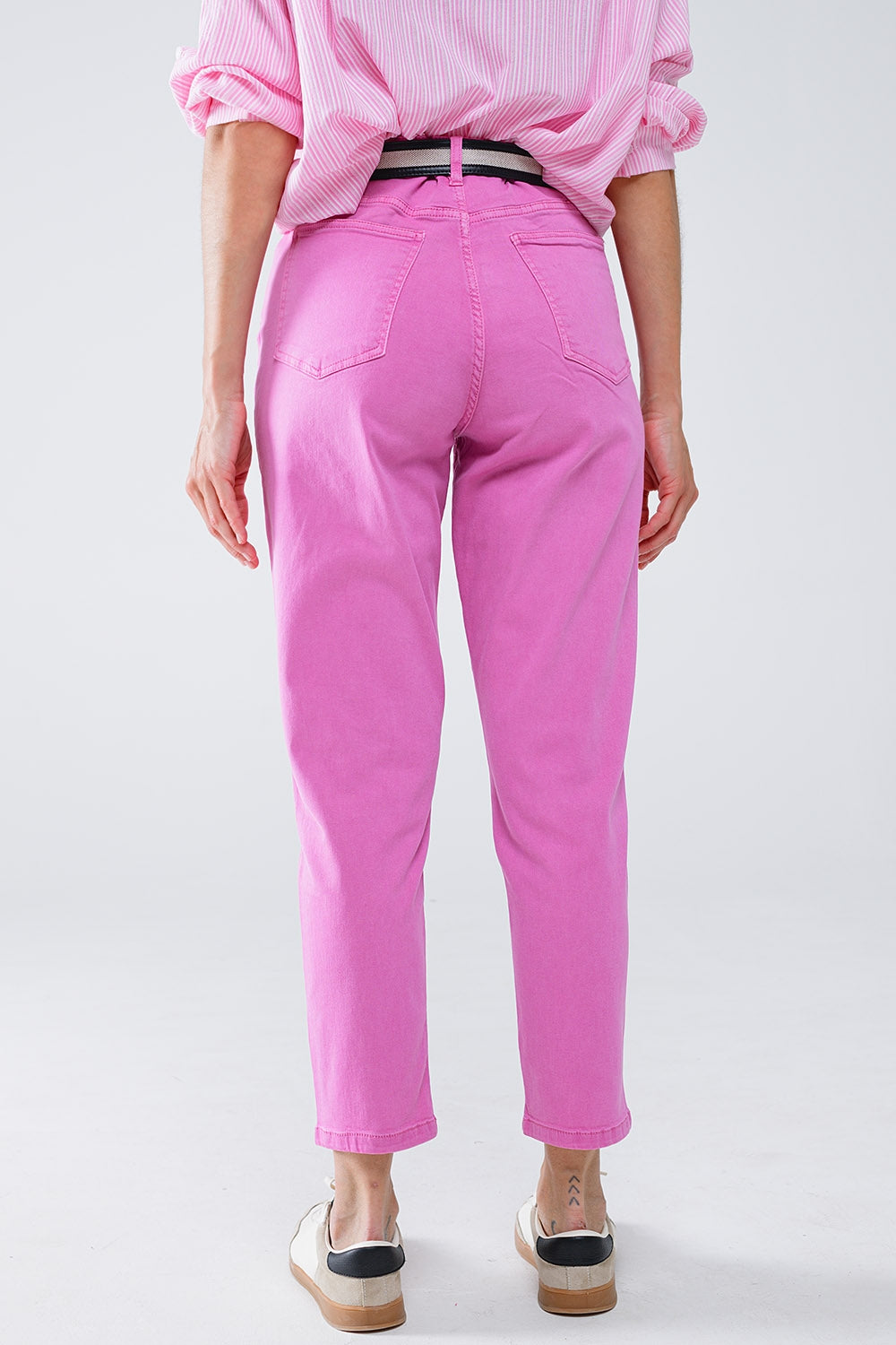 Jean basique skinny à la cheville en rose