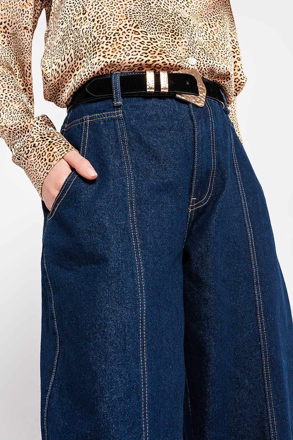 Jean bouffant à taille haute