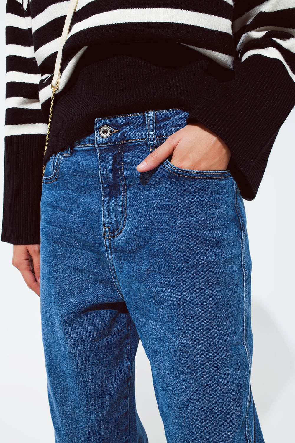 Jean boyfriend surdimensionné bleu foncé
