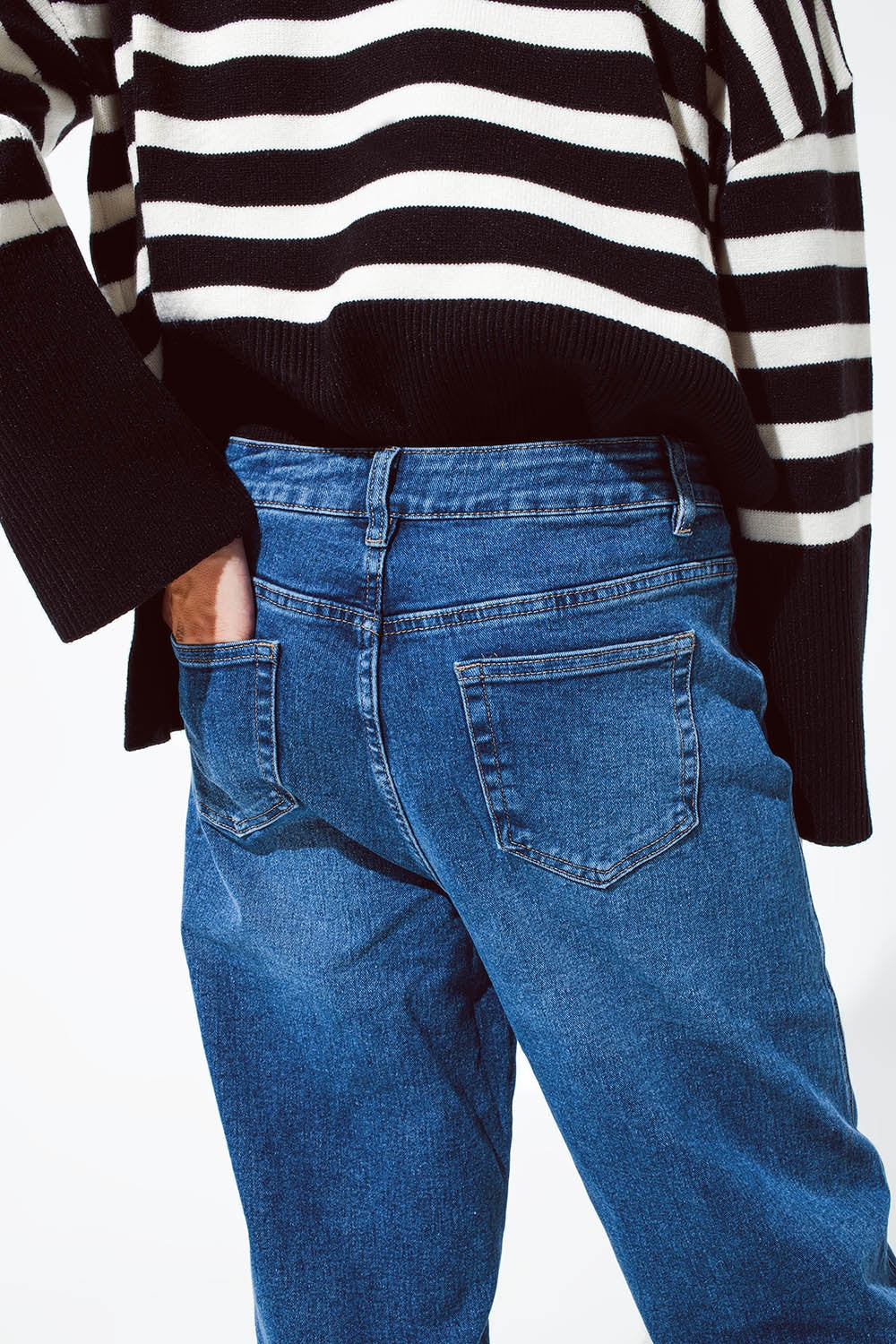 Jean boyfriend surdimensionné bleu foncé