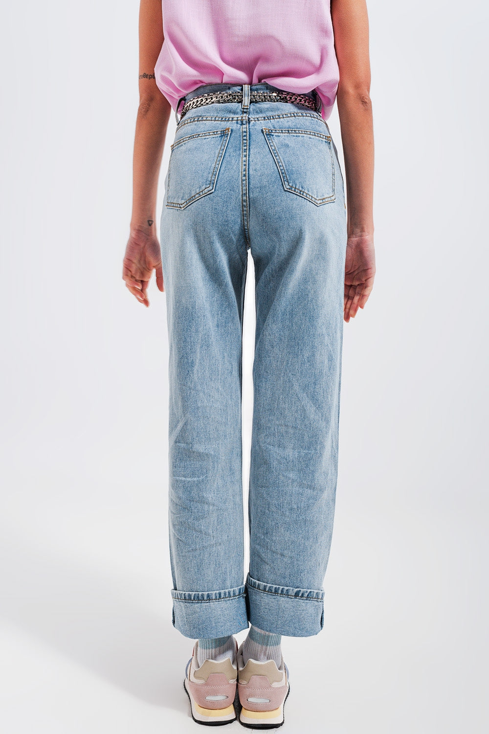 Jean coupe style années 90 à imprimé cœurs