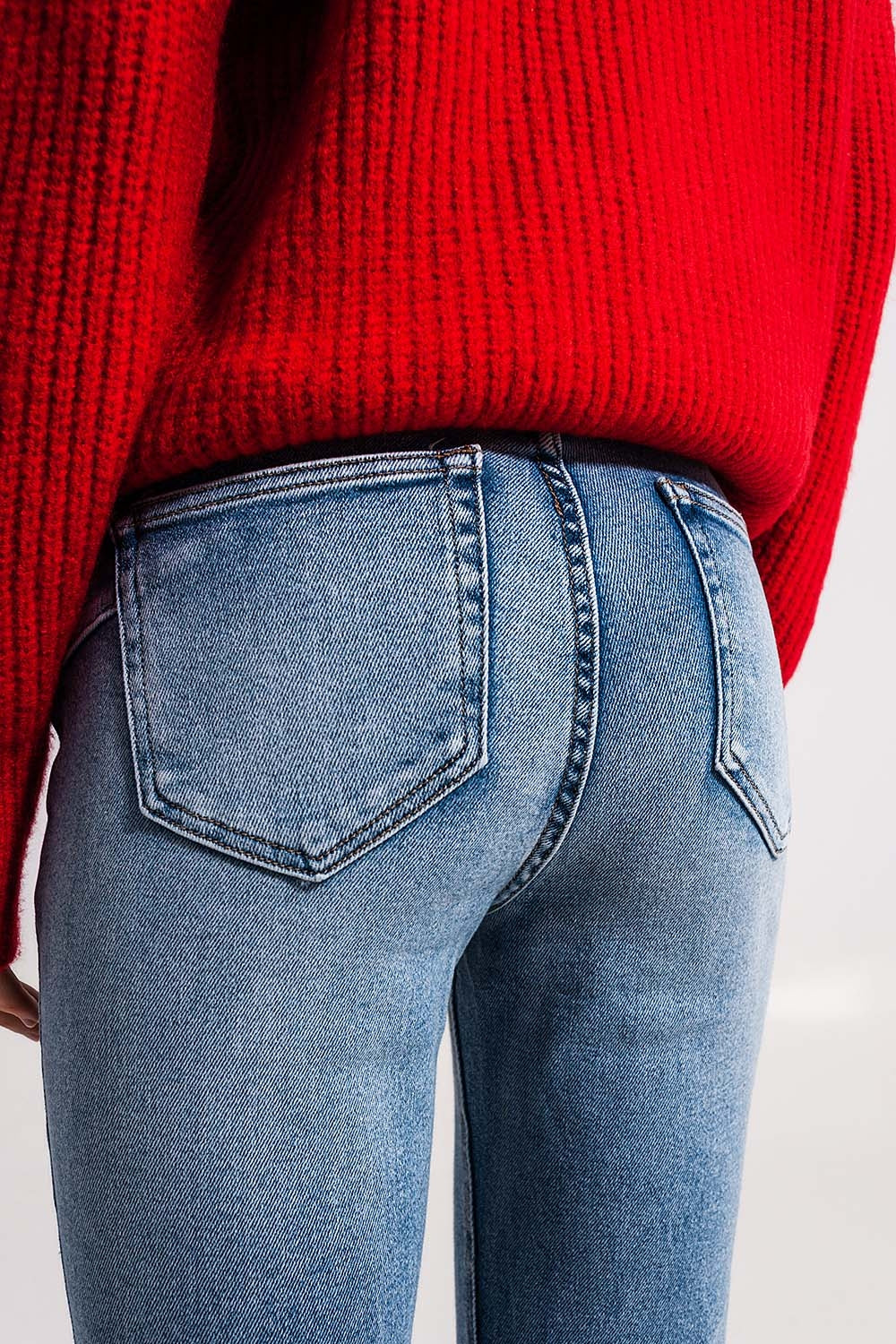 Jean délavé push up