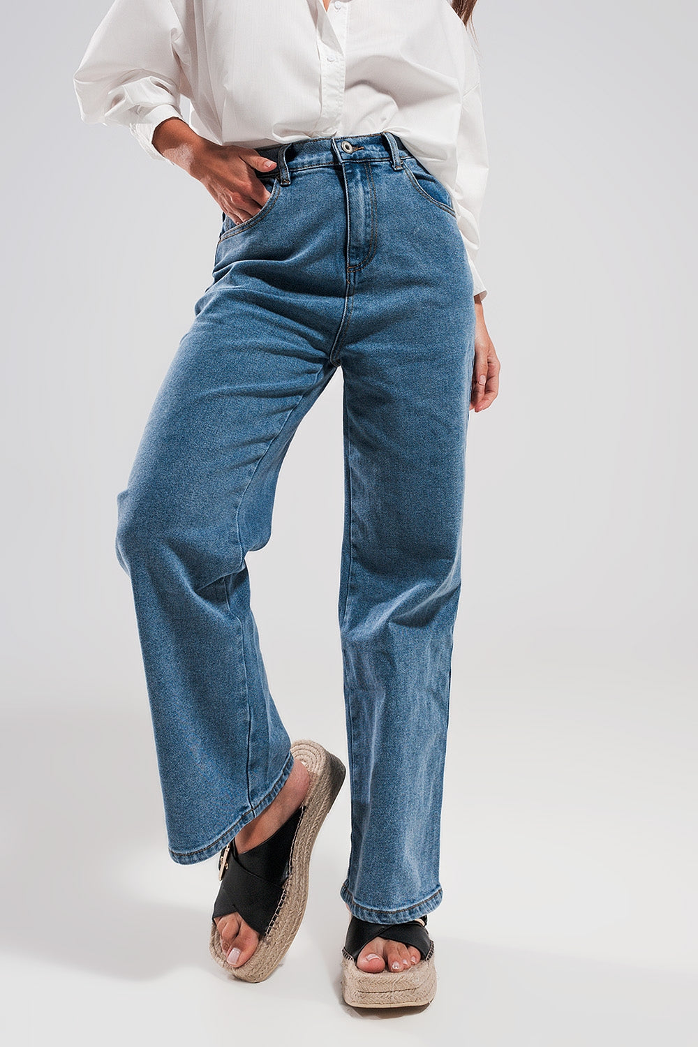 Jean droit Bleu moyen