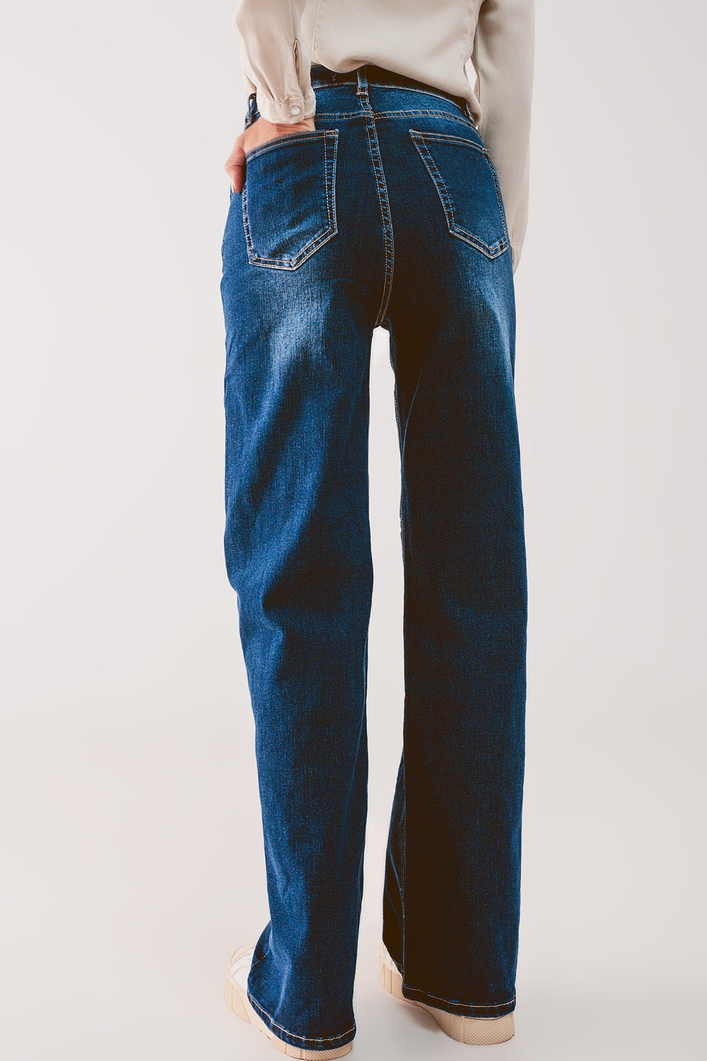 Jean droit style années 90 Bleu