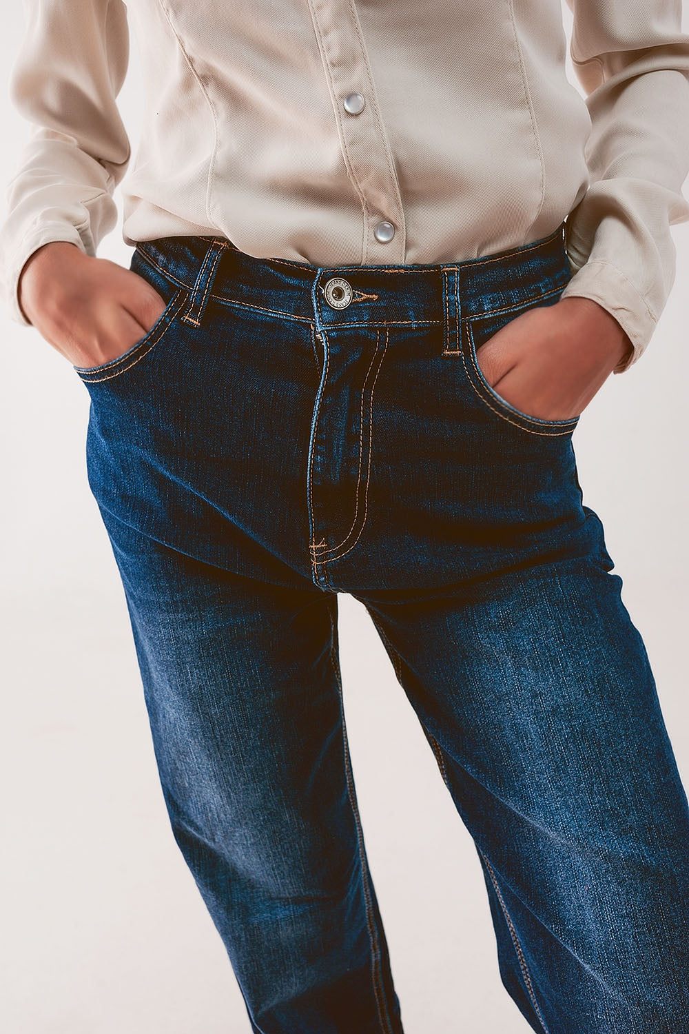 Jean droit style années 90 Bleu