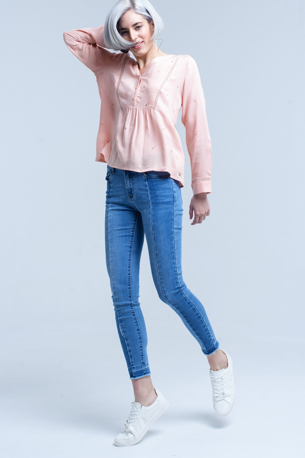 Jean en denim deux tons