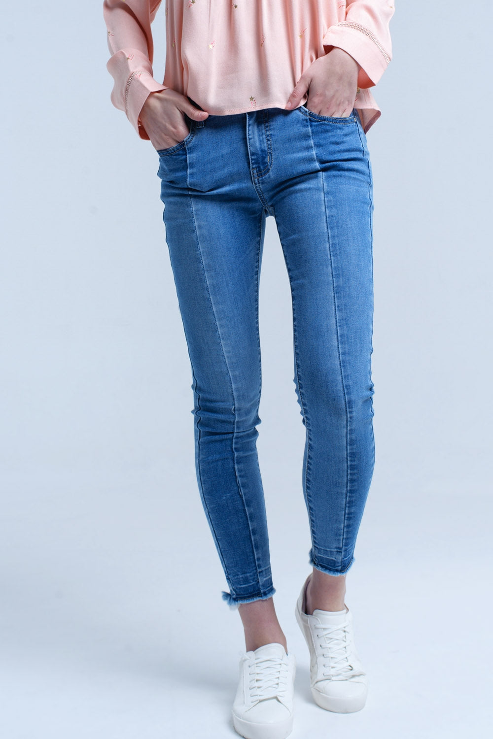 Jean en denim deux tons