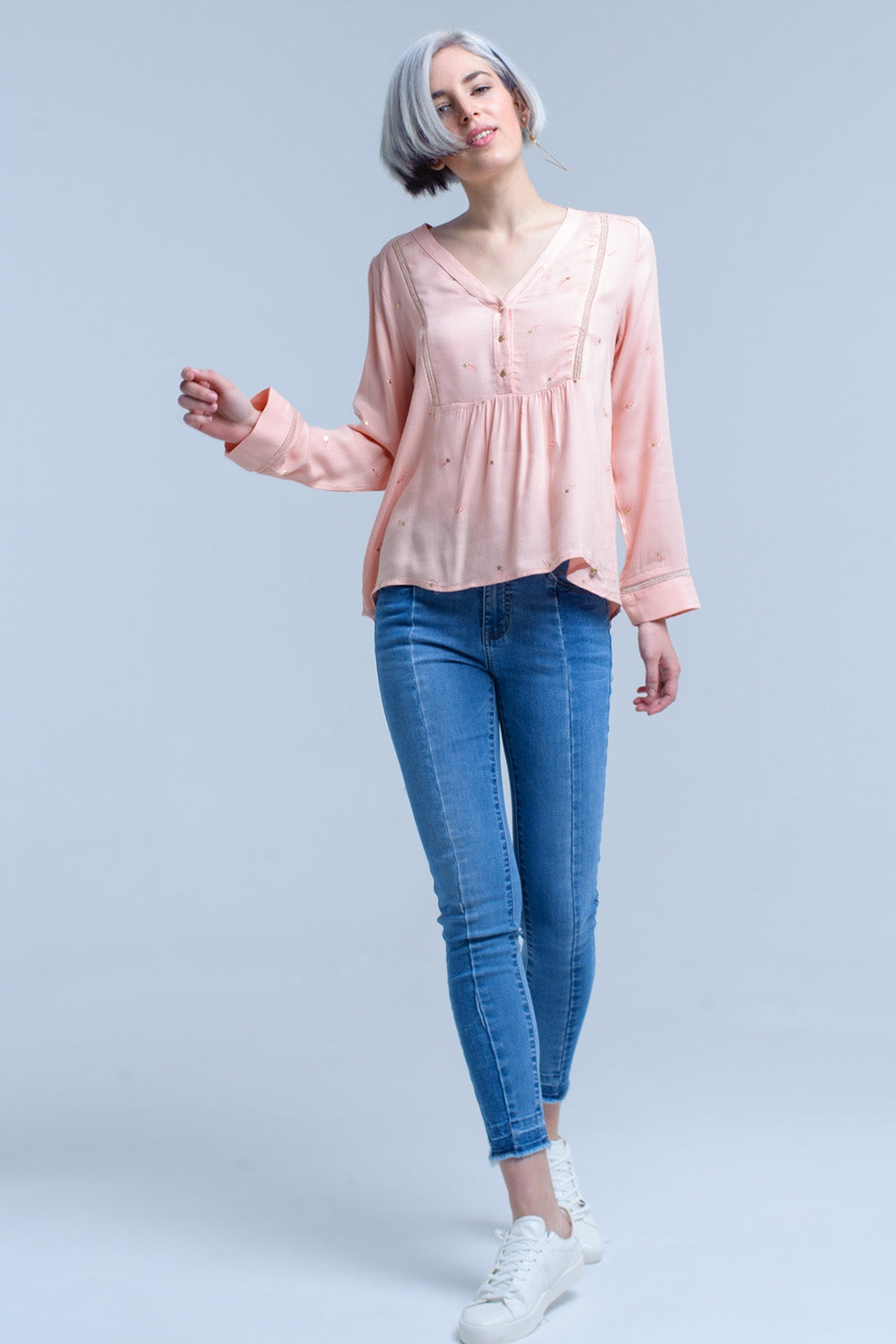 Jean en denim deux tons