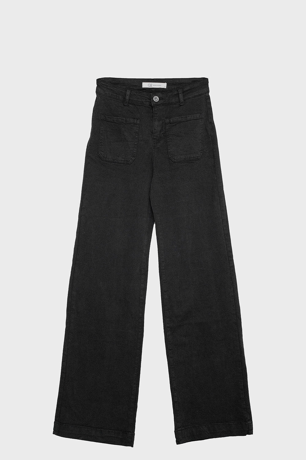 jean flare à taille haute et poches avant en noir