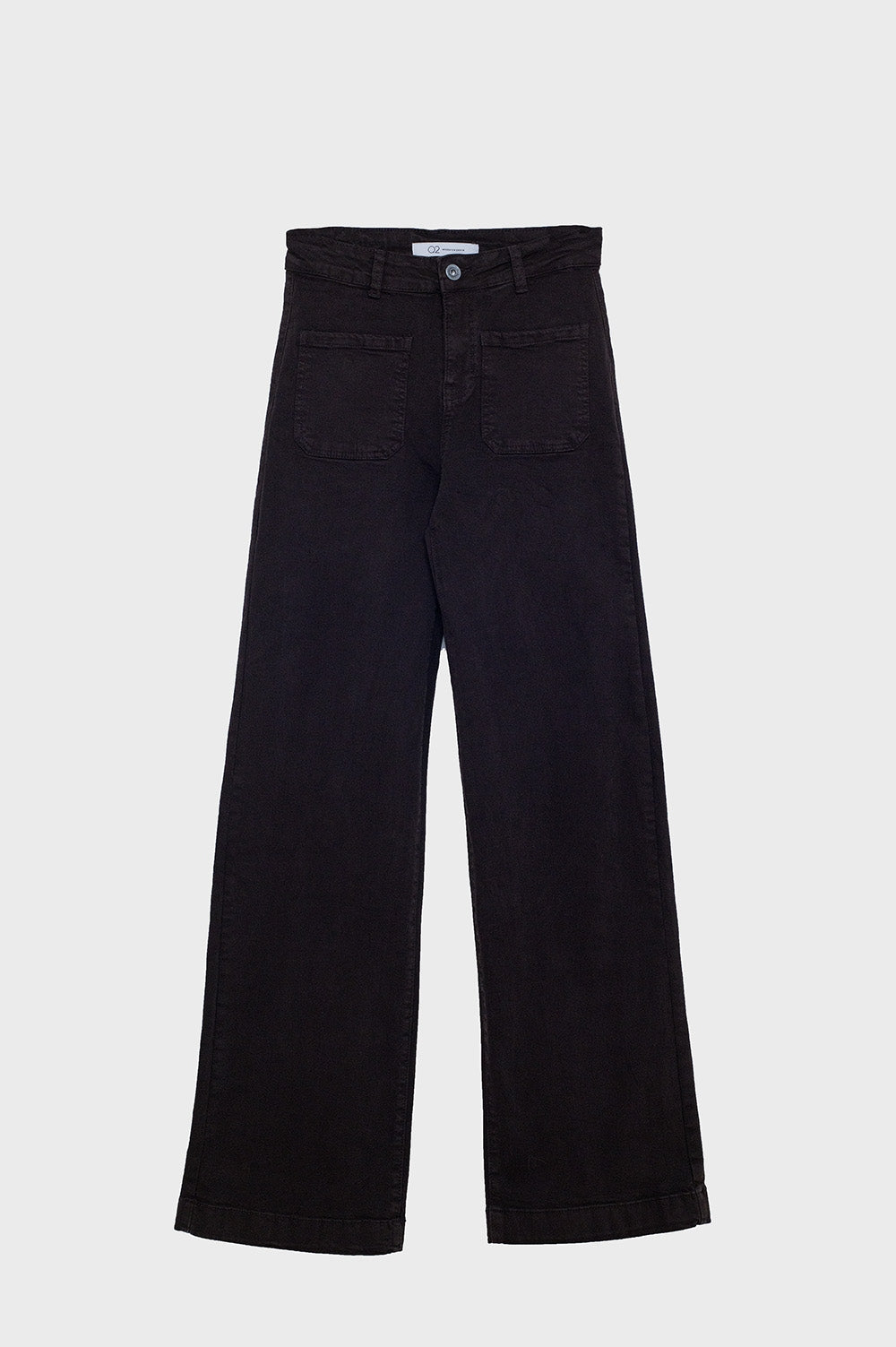 jean flare à taille haute et poches avant marron foncé