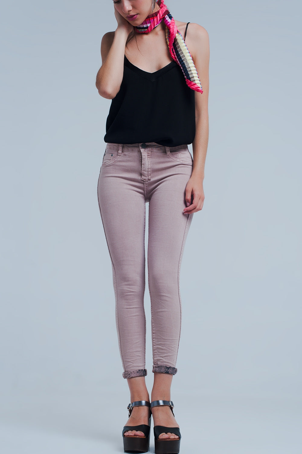Jean imprimé animal rose réversible