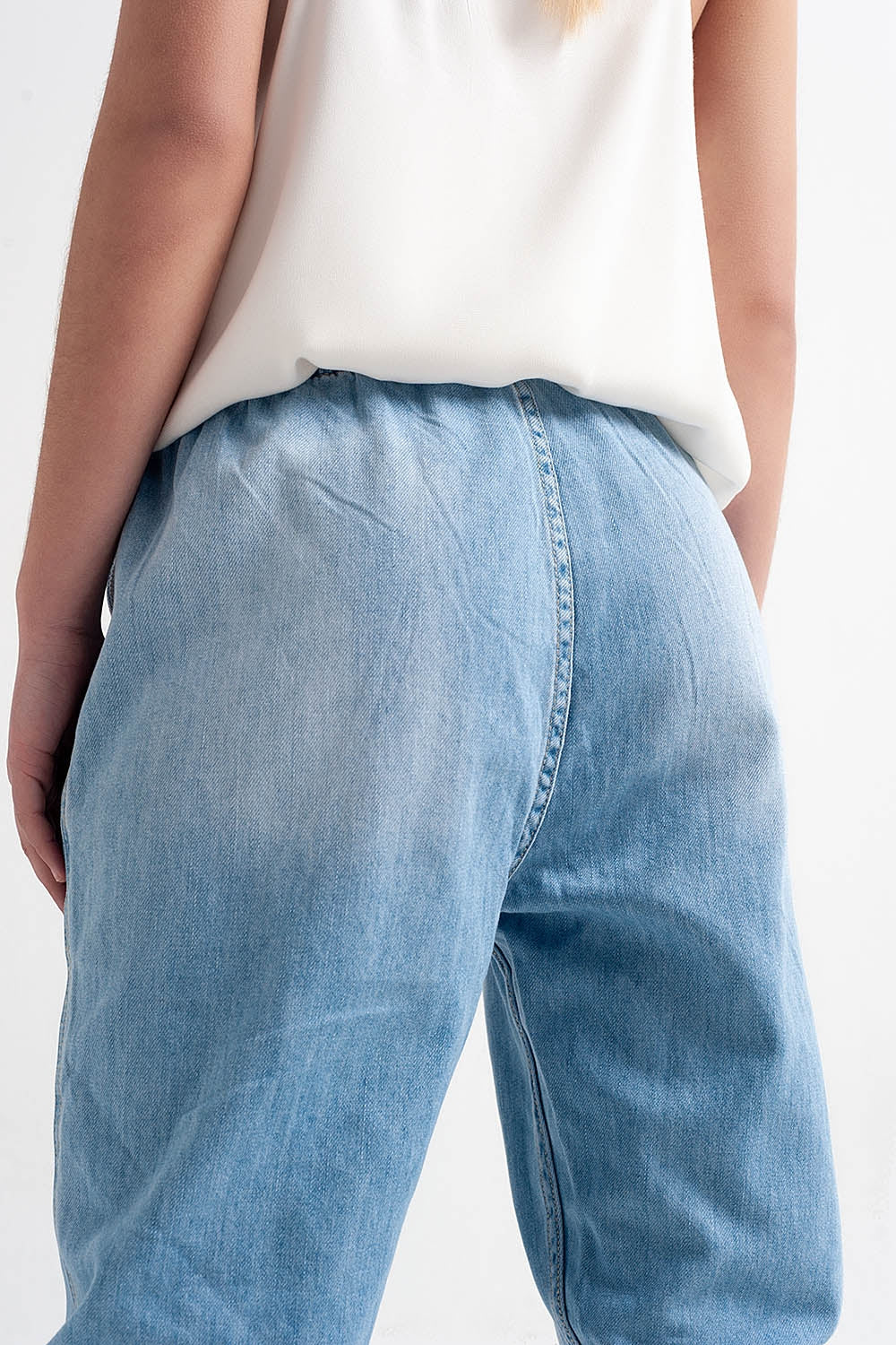 Jean léger style jogger - Bleu délavé moyen
