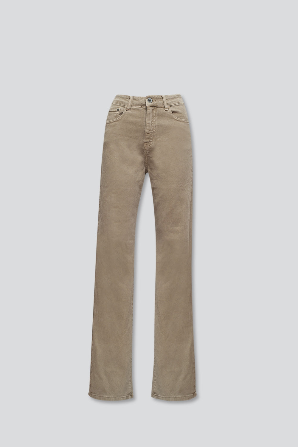 Jean mom ample à taille haute beige