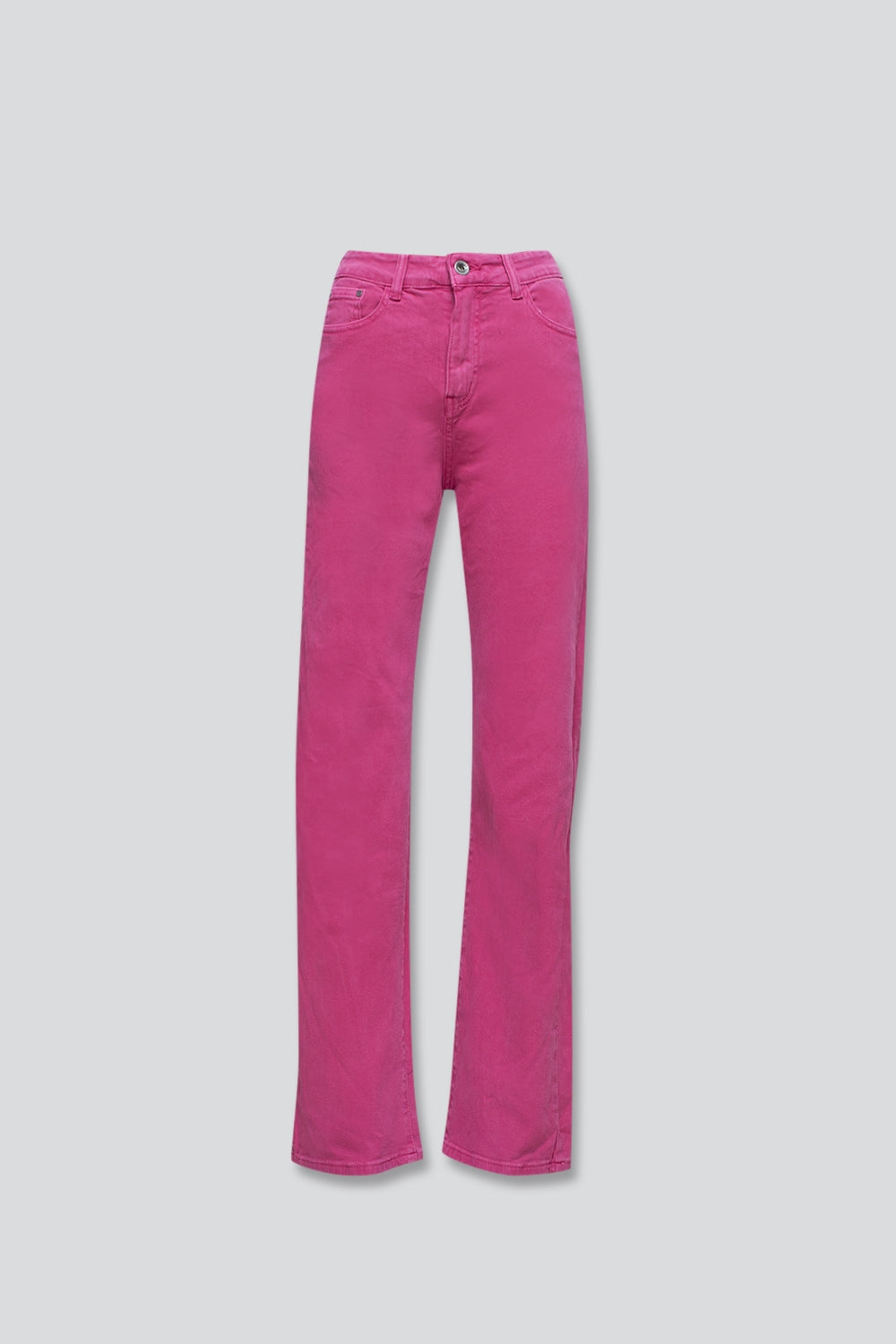 Jean mom ample à taille haute fuchsia